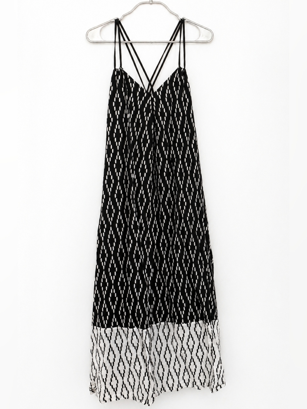 Banana Republic Petite 2P Black White Midi Dress Lined Strappy Back Flowy Summer - Picture 2 of 6